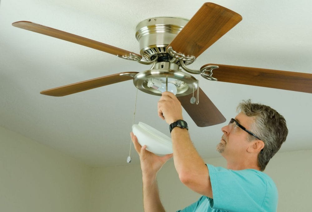 How to replace the ceiling fan glass globe